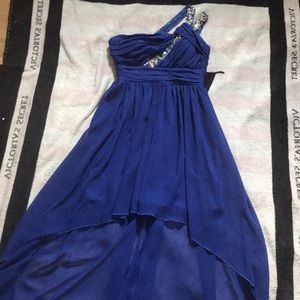 Blue one shoulder dress